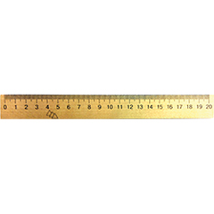 Лінійка дерев'яна 20 см (шовкографія), Коричневий