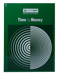 Книга обліку "TIME IS MONEY" 96 аркКліт.оф.(тв. лам. обл), А4, зелений, Зелений