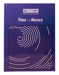 Книга обліку "TIME IS MONEY" 96 аркКліт.оф.(тв. лам. обл), А4, синій, Синій