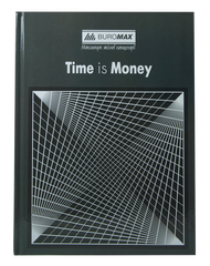 Книга обліку "TIME IS MONEY" 96 аркКліт.оф.(тв. лам. обл), А4, сірий, Сірий