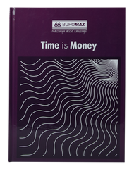 Книга обліку "TIME IS MONEY" 96 аркКліт.оф.(тв. лам. обл), А4, фіолетовий, Фіолетовий