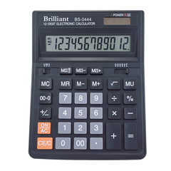 Калькулятор BS-0444 12р., 2-пит, Чорний