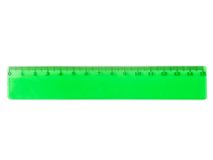 Лінійка 15см, прозора, зелена, Зелений