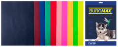 Набір кольорового паперу А4, 80г/м2, DARK+NEON, 10цв., 50л., Асорті