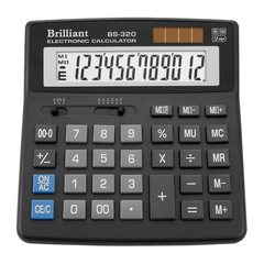 Калькулятор BS-320 12р., 2-пит, Чорний