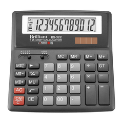 Калькулятор BS-322 12р., 2-пит, Чорний
