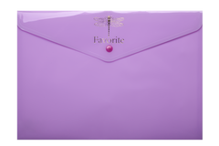 Папка-конверт А4 на кнопці PASTEL, бузковий, Фіолетовий