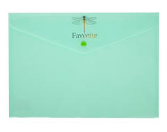 Папка-конверт А4 на кнопці PASTEL, м'ятний, Зелений