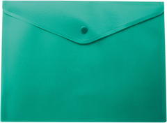 Папка-конверт А4 на кнопці, напівпрозора, зелений, Зелений