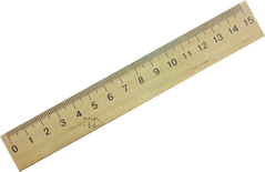 Лінійка дерев'яна 15 см (шовкографія), Коричневий