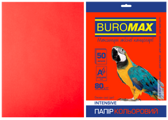 Папір кольоровий А4, 80г/м2, INTENSIV, червоний, 50л., Червоний