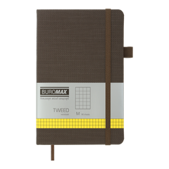 Книга записна TWEED 125*195, 96 арк., клітинка, обкл. штучна шкіра, сірий