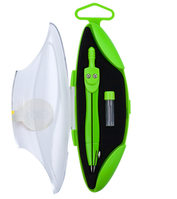 Циркуль START NEON в твердому футлярі, з запасним грифелем, салатовий, KIDS Line