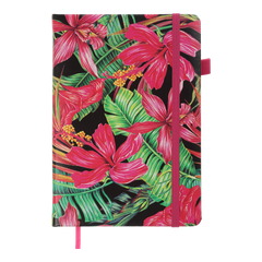 Блокнот діловий EXOTIC А5, 96л, клітинка, обкладинка штучна шкіра, малиновий