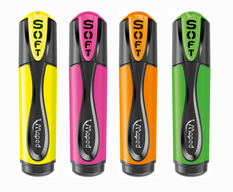 Текст-маркер FLUO PEPS Ultra Soft, набір із 4 шт., блістер, асорті, Асорті