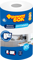 Рушники паперові, по 1 рул., на гільзі, 2-х сл., 300 листів, ФРЕКЕН БОК