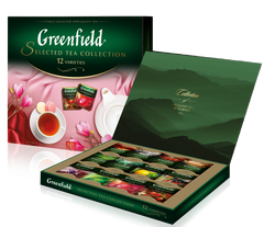 Набір чаю "Асорті" 60 пак (12 видів по 5 пак) "Selected tea collection" GREENFIELD