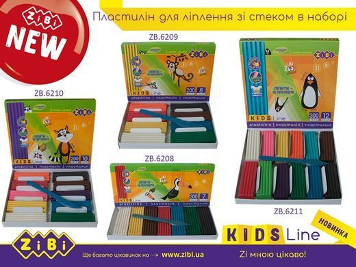 Пластилін 7 кол., 300 гр., стек