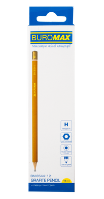 Олівець графітовий PROFESSIONAL H, жовтий, без гумки, коробка 12шт.