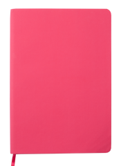 Блокнот діловий TOUCH ME LOGO2U А5, 96арк., клітинка, обкладинка зі штучної шкіри, малиновий, Рожевий