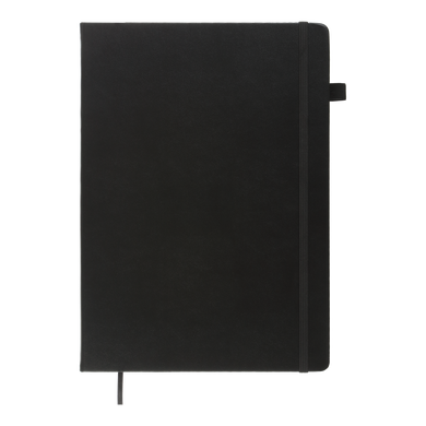 Книга записная ETALON 210*295, 96л., клетка, обложка искуственная кожа, черный
