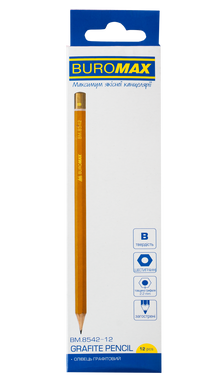 Олівець графітовий PROFESSIONAL B, жовтий, без гумки, коробка 12шт.