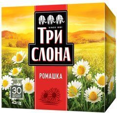 Чай квітковий 1.4г*30, пакет, "Ромашка", ТРИ СЛОНА