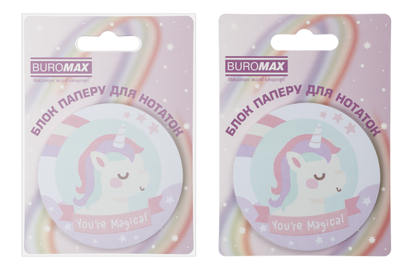 Блок для нотаток MAGIC UNICORN, з кл.шаром, діам. 70 мм, 30 арк
