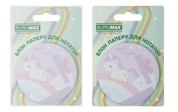 Блок для нотаток MAGIC UNICORN, з кл.шаром, діам. 70 мм, 30 арк