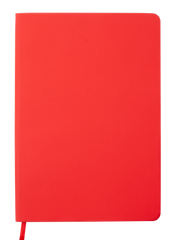 Блокнот діловий TOUCH ME LOGO2U А5, 96арк., клітинка, обкладинка зі штучної шкіри, червоний, Червоний