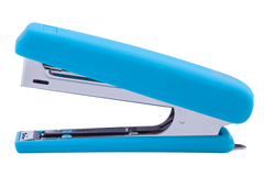 Степлер пластиковий RUBBER TOUCH до 12арк.(скоби №10), голубий, Блакитний