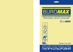 Папір кольоровий Euromax 80г/м2, PASTEL, жовтий, 20арк., Жовтий