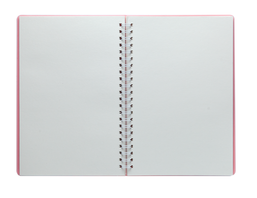 Книжка записн. на пруж. "FRESH" А5, 60арк.,чистий, пластик.обкл., св.рожевий, Рожевий