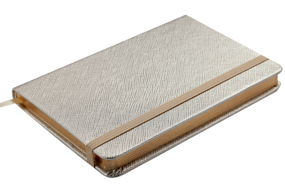 Блокнот діловий INGOT 95x140мм, 80арк., клітинка, обкладинка зі штучної шкіри, золотий, Золотий