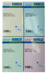Блок для нотаток 76х127мм, 100арк., асорті, Асорті