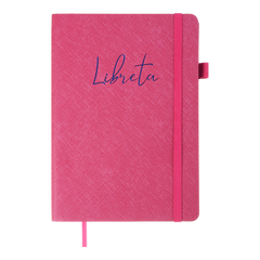 Блокнот діловий LIBRETA А5, 96л, чистий, обкладинка штучна шкіра, малиновий