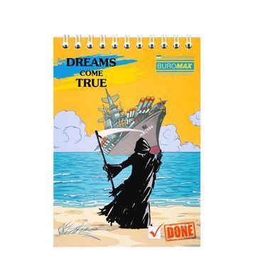 Блокнот на пружині зверху PATRIOT "DREAMS COME TRUE", А6, 48арк., клітинка, картонна обкладинка, Асорті