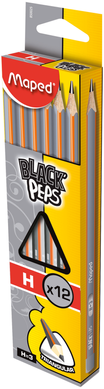 Олівець графітовий BLACK PEPS H, без гумки, коробка з підвісом