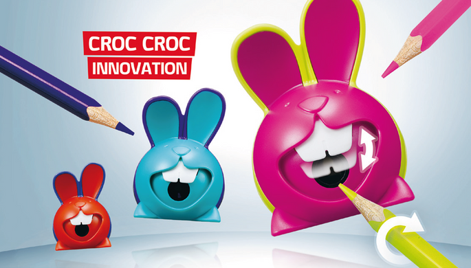 Чинка з контейнером CROC CROC, 1 отв., дисплей, асорті