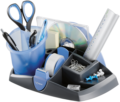 Підставка для офісного приладдя ESSENTIALS DESK, чорний з синім, Чорний