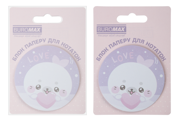 Блок для нотаток CUTE SEAL, з кл.шаром, діам. 70 мм, 30 арк