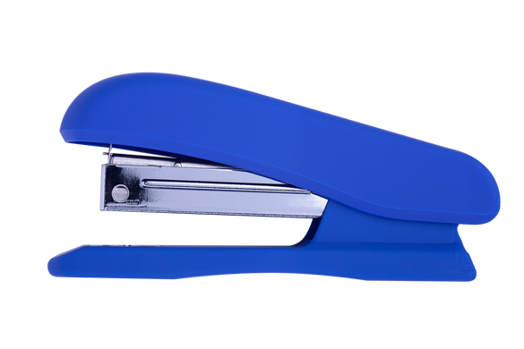 Степлер пластиковий RUBBER TOUCH до 20арк., (скоби №24; 26), синій, Синій