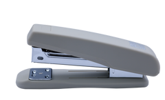 Степлер пластиковий RUBBER TOUCH до 20арк., (скоби №24; 26), сірий, Сірий