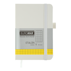 Книга записна ETALON 95*140, 96 арк., клітинка, обкл. штучна шкіра, білий