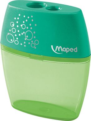 Чинка з контейнером SHAKER, 2 отв., дисплей, асорті