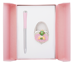 Набір подарунковий "Fairy Tale": ручка кулькова + гачок д/ сумки, рожевий, Рожевий