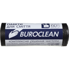 Пакети для сміття 60л/20шт, чорні BuroClean ECO