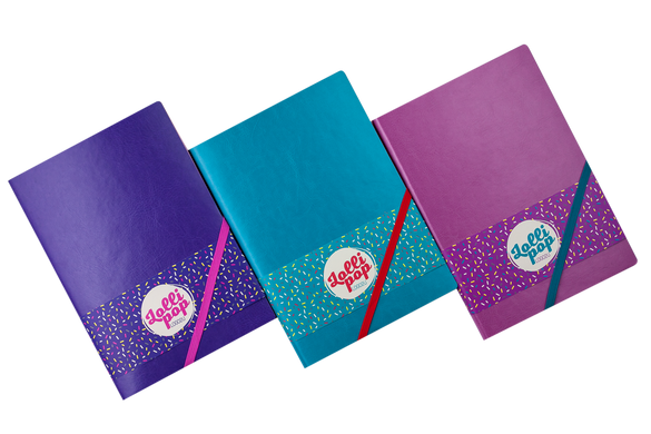 Блокнот діловий LOLLIPOP LOGO2U А5, 96арк., клітинка, обкладинка зі штучної шкіри, фіолетовий, Фіолетовий
