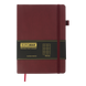 Блокнот діловий BRIEF А5, 96арк., клітинка, обкладинка зі штучної шкіри, темно-червоний