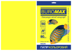 Папір кольоровий А4, 80г/м2, NEON, жовтий, 50л., Жовтий